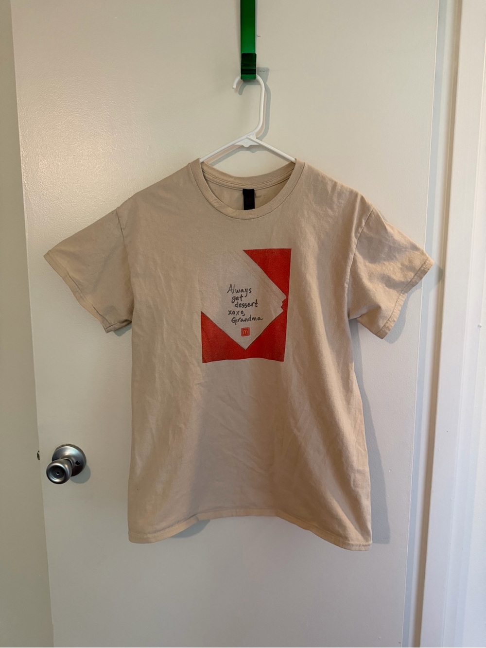 Vintage Beige Graphic Tee with McDonalds Logo